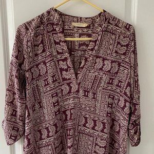 Lush Quarter Sleeve Maroon Blouse
